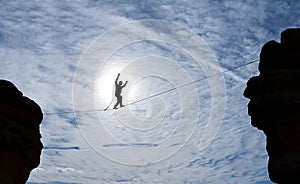 Highline walker silhouette