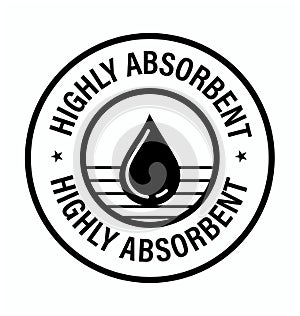 \'highly absorbent\' vector icon with drop symbol