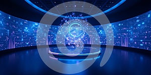 Futuristic Digital Stage with Futuristic Interface