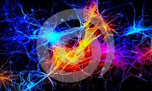 A highly coloured image of Scientific molecular and nuclear fusion