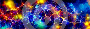 A highly coloured image of Scientific molecular and nuclear fusion