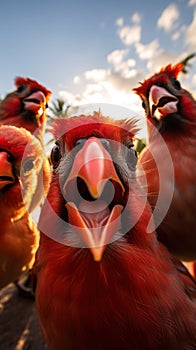 Highly Defined Macrography Selfie of a Group AI Generated