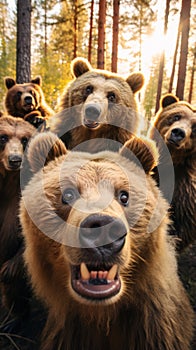 Highly Defined Macrography Selfie of a Group AI Generated