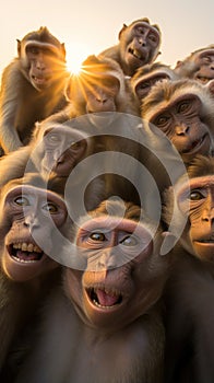 Highly Defined Macrography Selfie of a Group AI Generated