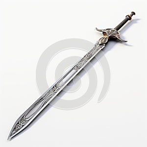 Highly Detailed 3d Longsword With Distinctive Character Design