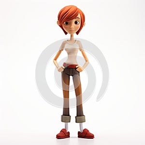 Highly Detailed Animated Figure With Red Hair - Fujifilm Eterna 500t Type 8573 Style