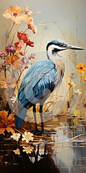 Highly Detailed Bird Painting In Dalhart Windberg Style photo