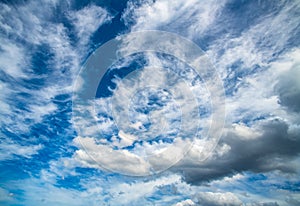 Highly detailed blue cloudy sky background photo