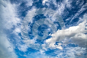 Highly detailed blue cloudy sky background