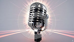 Highly Detailed 3D Model of a Dynamic Microphone on Pristine White Background