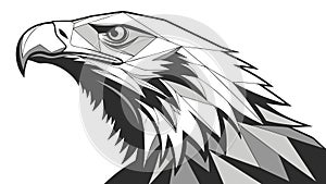 Detailed Eagle Head Side View, vector design Generative AI