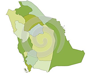Highly detailed editable political map with separated layers. Saudi Arabia.
