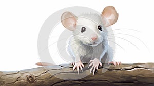 Highly Detailed Illustration Of A White Mouse In Studio Ghibli Style