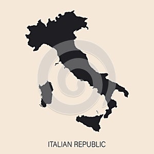 Highly detailed Italy map with borders