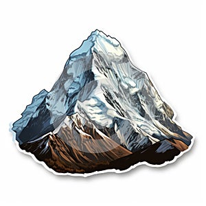 Highly Detailed Kangchenjunga Sticker - Realistic Mountain Art