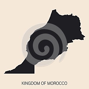 Highly detailed Morocco map with borders isolated on background