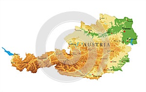 Austria relief map photo