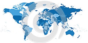 Highly detailed political world map