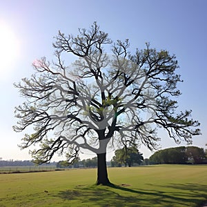 Realistic AI Generated Green Tree on White Background