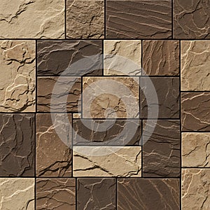 Brown and Beige Stone Cladding Wall Texture