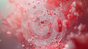 3D Rendering of Human Microvascular System â Capillary Blood Flow Visualization photo