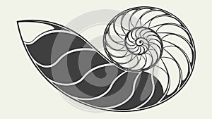 Detailed Nautiloid Shell Marine Vector, vector design Generative AI
