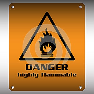 Highly flammable sign