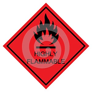 Highly Flammable Symbol Sign Isolate On White Background,Vector Illustration EPS.10