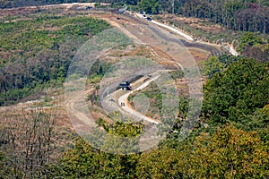 Highly fortified border fence at the Korean DMZ, with watch towers, South Korea