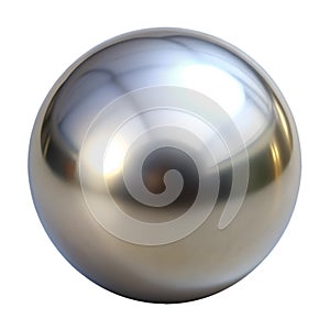 Highly reflective metallic sphere on white background for modern design and visuals