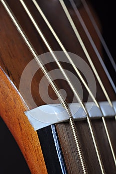 Highly Strung, Acoustic Guitar Detail Macro photo
