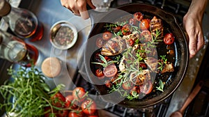 A highquality cast iron skillet built to last and create delectable dishes with rich flavor photo