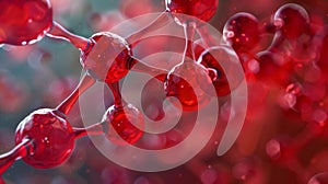 A highresolution image reveals the intricate structure of a hemoglobin molecule found within red cells. The spherical