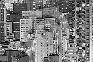 Highrise residential buildings in Hong Kong city
