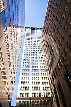 Highrise buildings in Wall Street financial