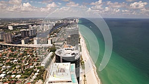Highrise condos Sunny Isles Beach FL. 5k aerial drone footage