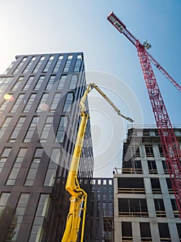 Highrise office buildings under construction