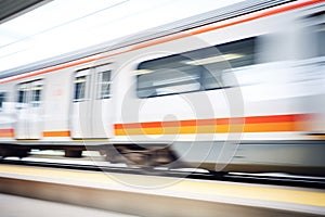 highspeed train, motion blur, straight rails photo