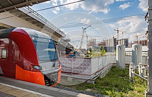 Highspeed train on a station