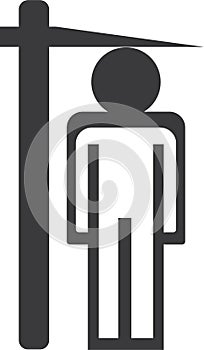 Hight measurement clipart black vector icon