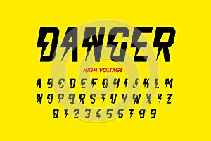 Hight voltage style font photo