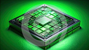 HighTech CPU with Luminous Green Core