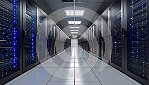 HighTech Data Center Server Rack Corridor
