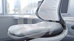 A hightech seat cushion with integrated sensors and smart fabric to promote proper sitting posture photo