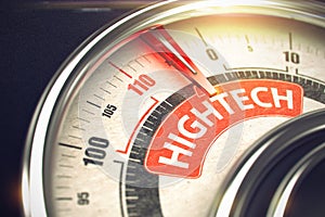 Hightech - Text on Conceptual Scale with Red Needle. 3D. photo