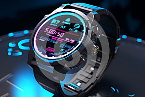 Hightech wristwatch with holographic display and