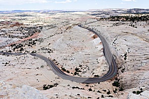 Highway 12 running through the Grand Staircase-Escalante National Monument in Utah, USA