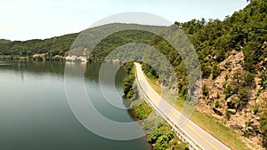 Highway 129 by mountains and river Tennessee