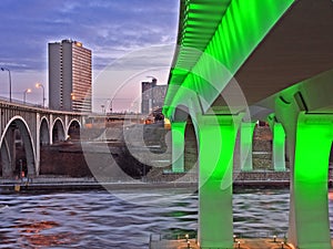 Highway 35w Bridge in Minneapolis at night