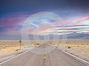 Highway 375, The Extraterrestrial Highway, in Southern Nevada near Rachel in Area 51.